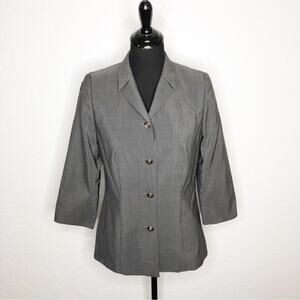 Escada gray black button front wool silk blend blazer size 38 or US 8 / Medium